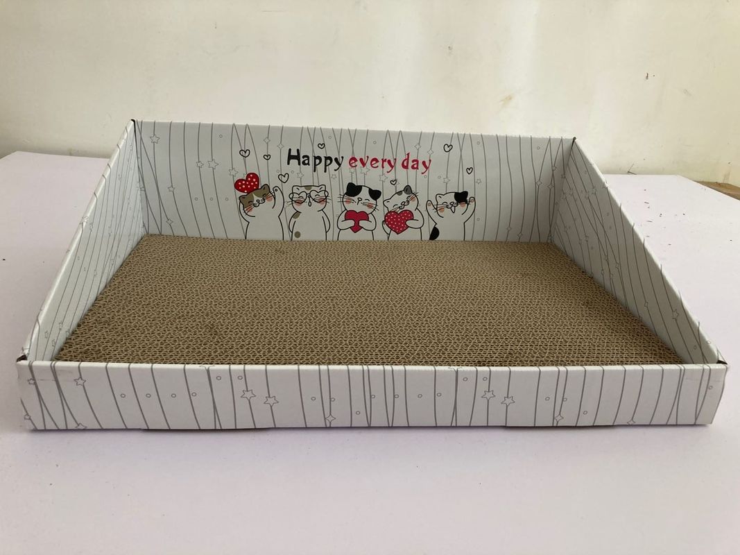 Cat Cardboard Scratcher Bed ridée recyclable 700g pour jouer la détente