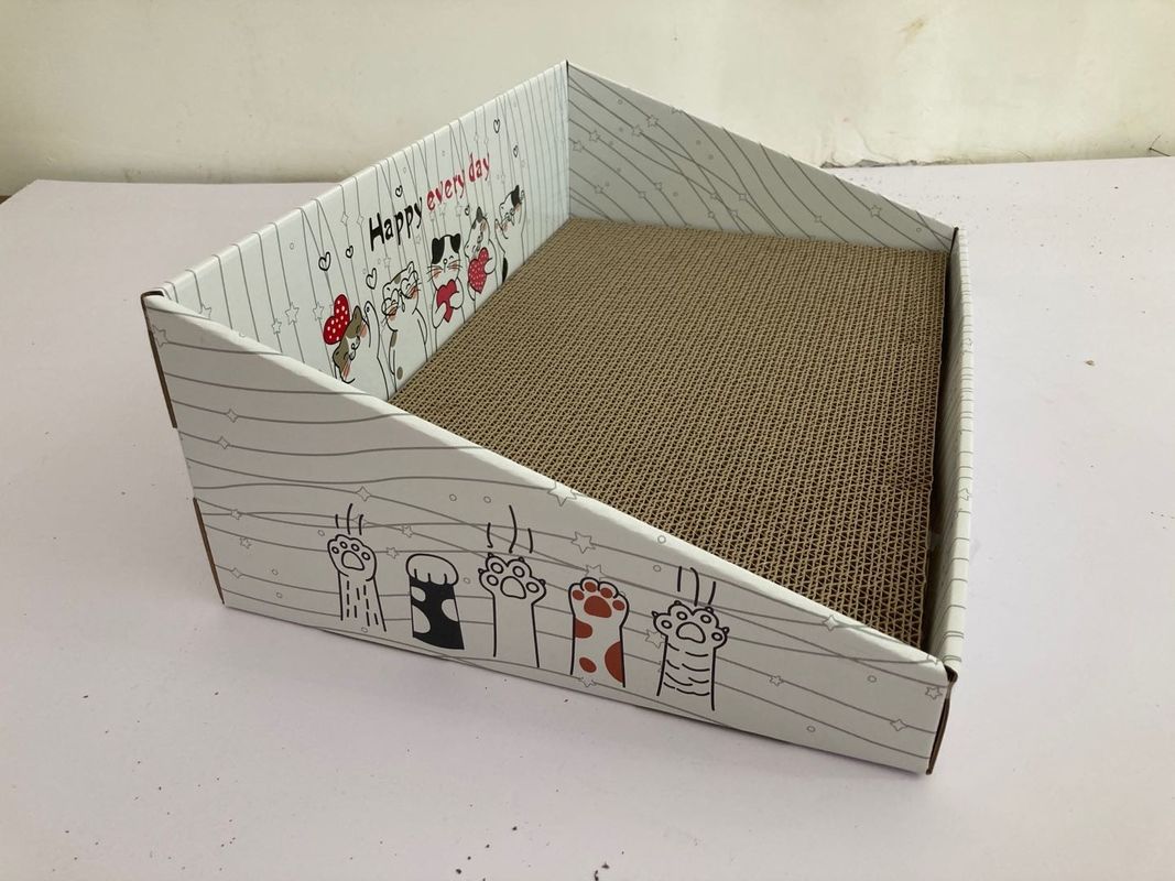 Cat Cardboard Scratcher Bed ridée recyclable 700g pour jouer la détente