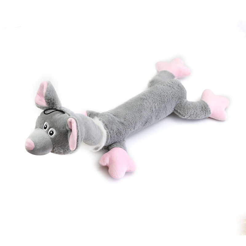 Chiens drôles Toy Squeaky Durable Chew Toys de chats de peluche animale résistante de forme de morsure