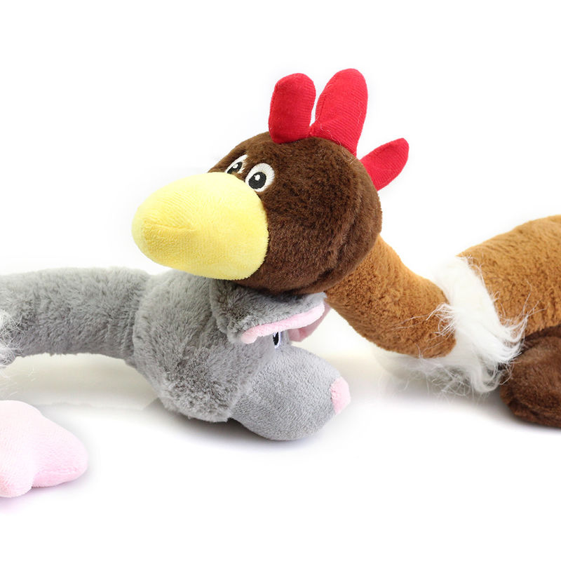 Chiens drôles Toy Squeaky Durable Chew Toys de chats de peluche animale résistante de forme de morsure