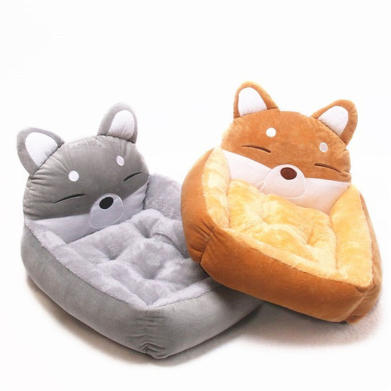 Lit confortable 1600g de sommeil de Sofa Yellow Gray Cartoons Pet de lit d'animal familier de coupe moderne