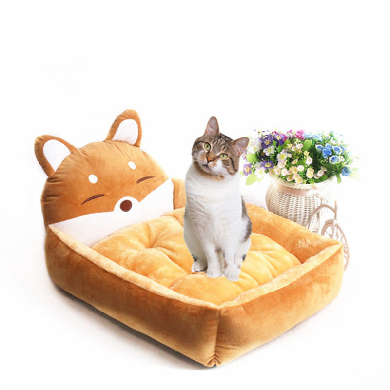 Lit confortable 1600g de sommeil de Sofa Yellow Gray Cartoons Pet de lit d'animal familier de coupe moderne