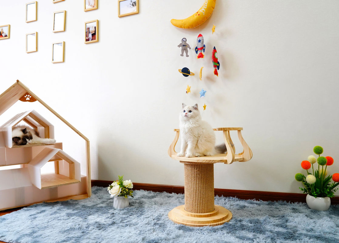 Tableau de éraflure en bois écologique L taille 72cm M 62cm de photo de Cat Climbing Tree Tower Cat