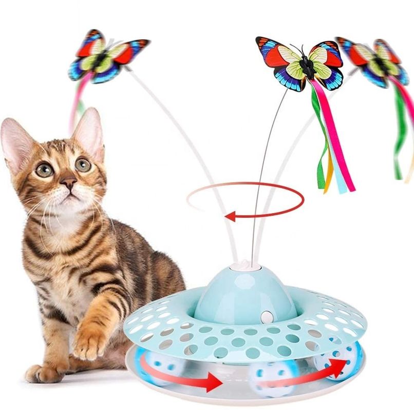 Cat Automatic Teaser et exerçant interactifs Kitten Toys With Spinning Butterfly