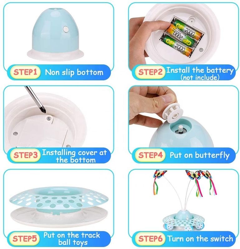 Cat Automatic Teaser et exerçant interactifs Kitten Toys With Spinning Butterfly