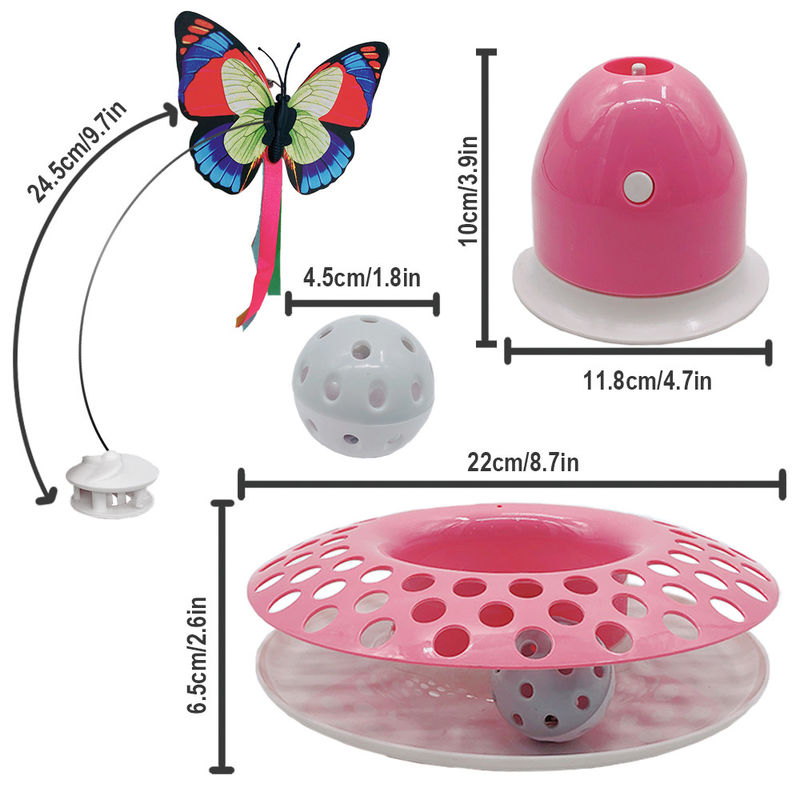 Cat Automatic Teaser et exerçant interactifs Kitten Toys With Spinning Butterfly