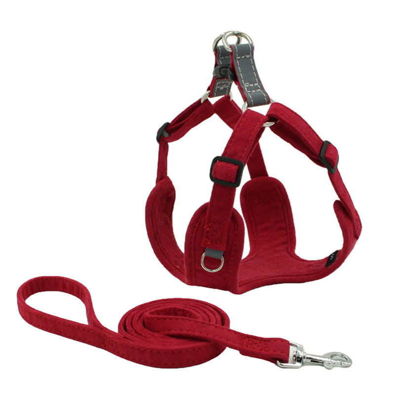 Le chien réfléchissant et la laisse Kit Traction Suit Dog Leash de suède arment le harnais anti-déflagrant de gilet d'ensemble de laisse de chien