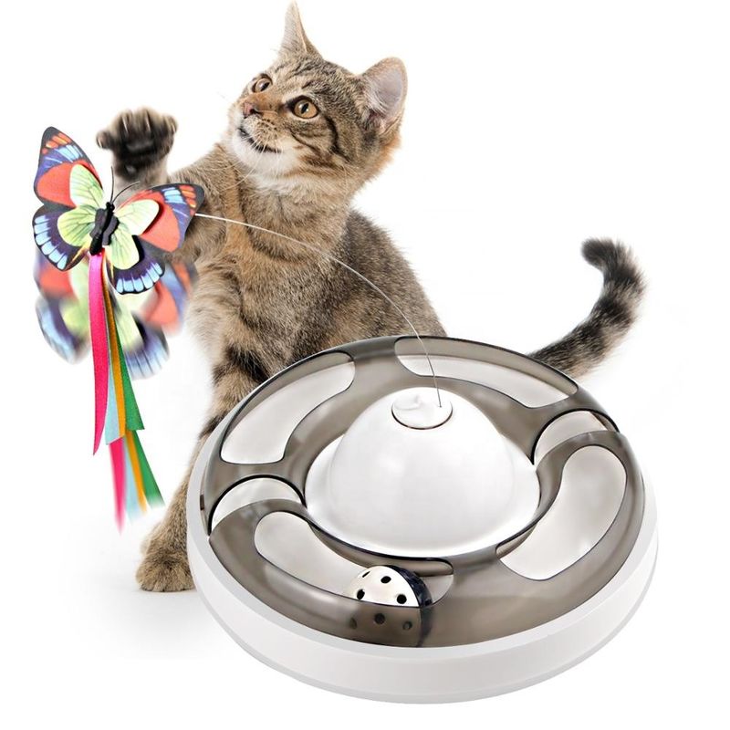 Cat Pet Toys With Ball tournante électrique soulageant le papillon ennuyeux Cat Toy d'individu hé