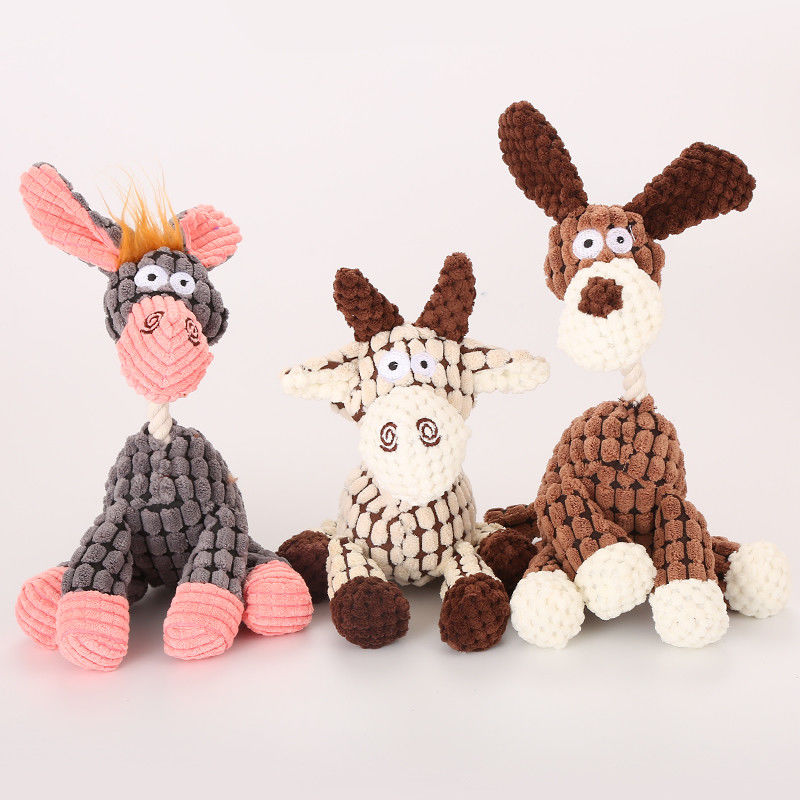 Jouets d'animal familier de chien de mastication pour de petits grands chiens moyens réduisant les jouets vigoureux de chien de peluche d'ennui
