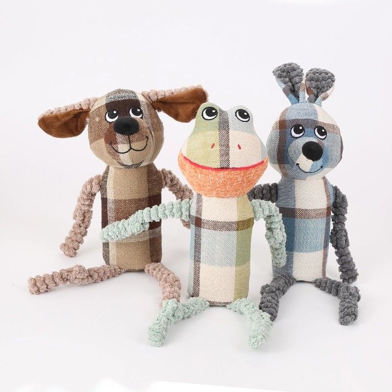 Les jouets grinçants d'animal familier de chien de toile mordent résistant avec les jouets molaires 70g de dentition de chiot de tube sain