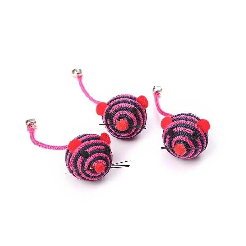 Les souris en nylon de Bell Cat Pet Toys With A de corde de ficelle attrapent Cat Mouse Toy