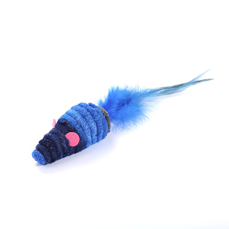 Souris autoexcitée Cat Toy Anti Depression de plume de Cat Pet Toys Dark Blue