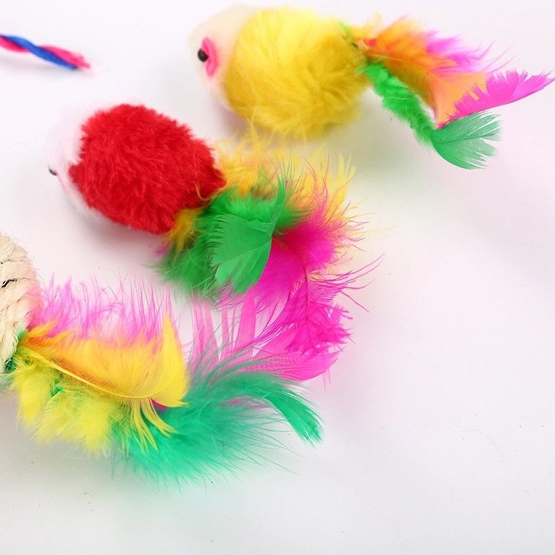 20 boules de souris de souris de poissons de Cat Toys Kitten Toys Assorted Cat Tunnel Feather Teaser Wand de PCs et jouets pelucheux de Bells pour le chat