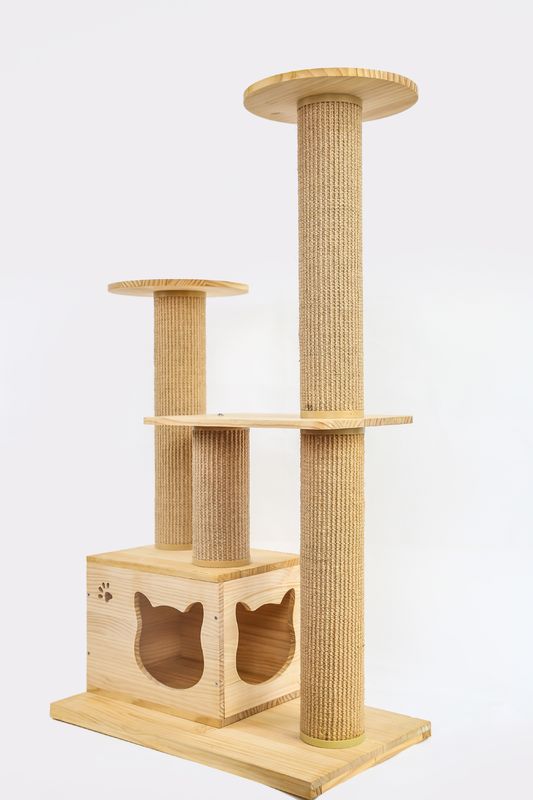 Lit en bois de luxe de hausse d'animal familier d'escaliers d'OEM et d'ODM Cat Climbing Tree Furniture Safety