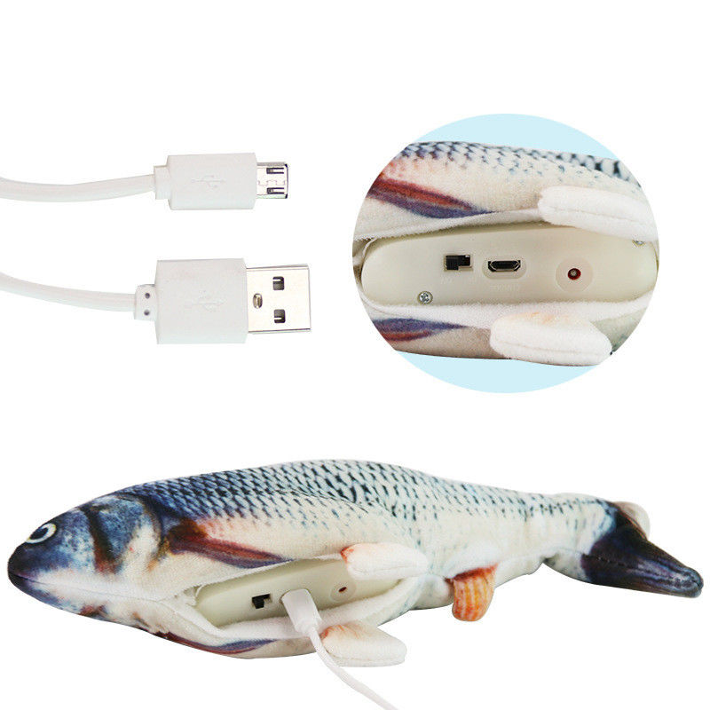Le poisson souple électrique Cat Toy Simulation Wiggle Fish Catnip joue la peluche le poisson mobile qu'interactif de danse joue pour des chats