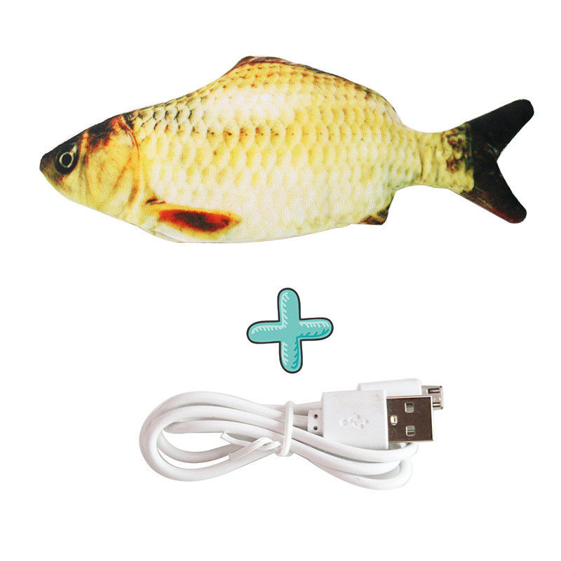 Le poisson souple électrique Cat Toy Simulation Wiggle Fish Catnip joue la peluche le poisson mobile qu'interactif de danse joue pour des chats