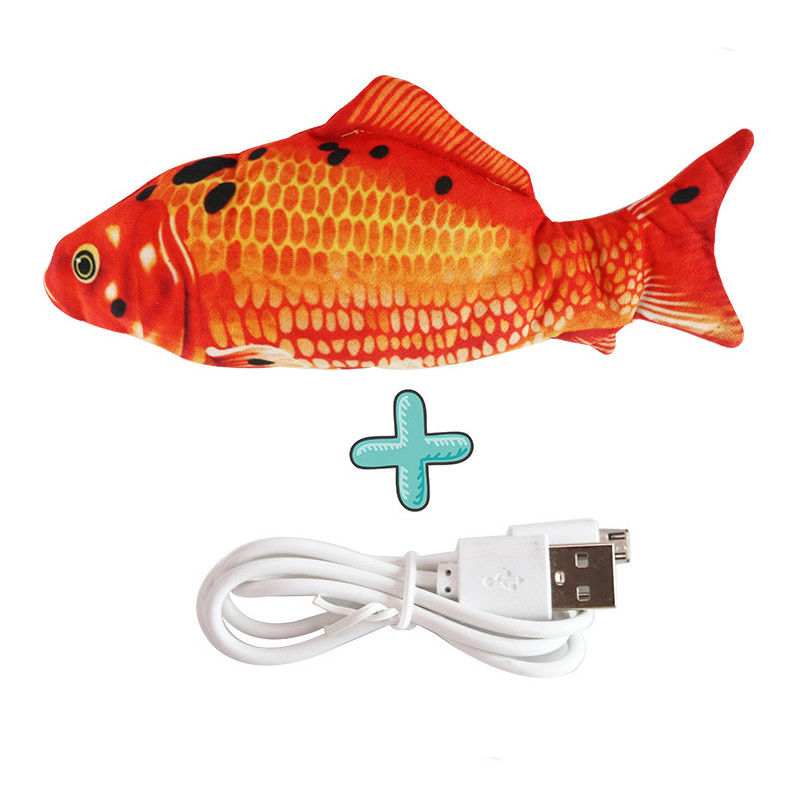 Le poisson souple électrique Cat Toy Simulation Wiggle Fish Catnip joue la peluche le poisson mobile qu'interactif de danse joue pour des chats