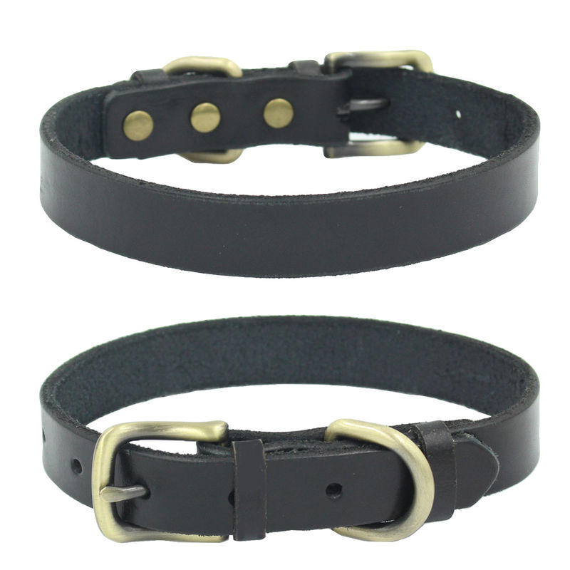 Animal familier en cuir en cuir véritable personnalisé Cat Collar de mode réglable de collier de chien de colliers d'animal familier