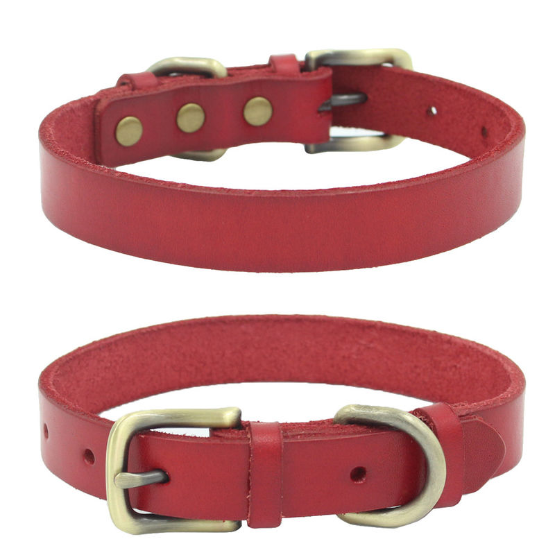 Animal familier en cuir en cuir véritable personnalisé Cat Collar de mode réglable de collier de chien de colliers d'animal familier