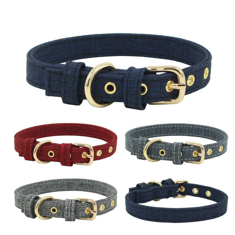Biens de couture faits sur commande d'ensemble de harnais de laisse de collier de chien de toile de double couche