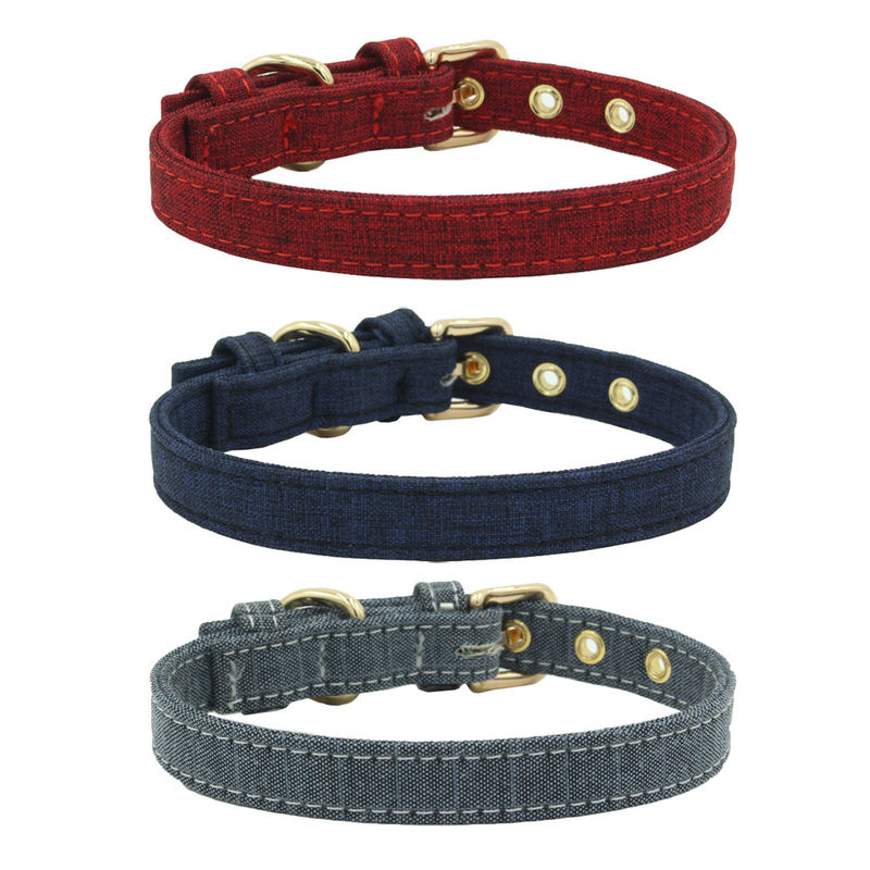 Biens de couture faits sur commande d'ensemble de harnais de laisse de collier de chien de toile de double couche