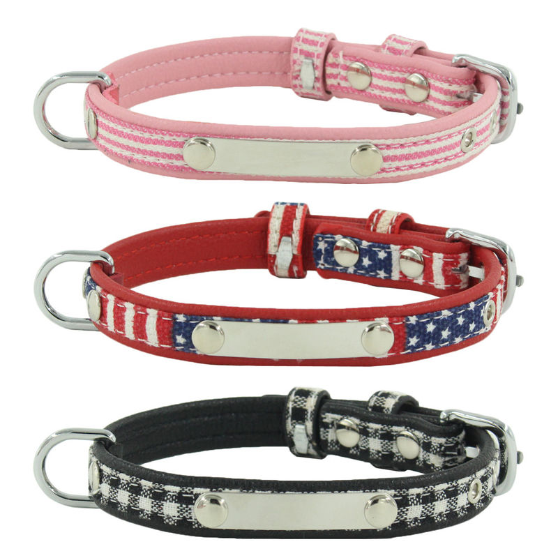 La copie adaptée aux besoins du client a personnalisé la ceinture de cou de chien de Logo Dog Collar Adjustable Pet