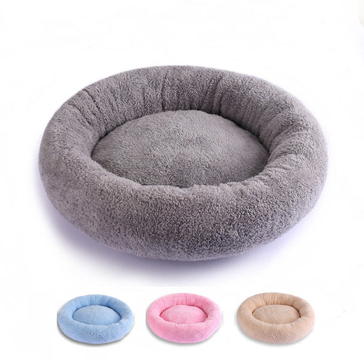 Sofa lavable 560g de coussin de peluche de beignet de lit rond mou de luxe de chien pour le chat