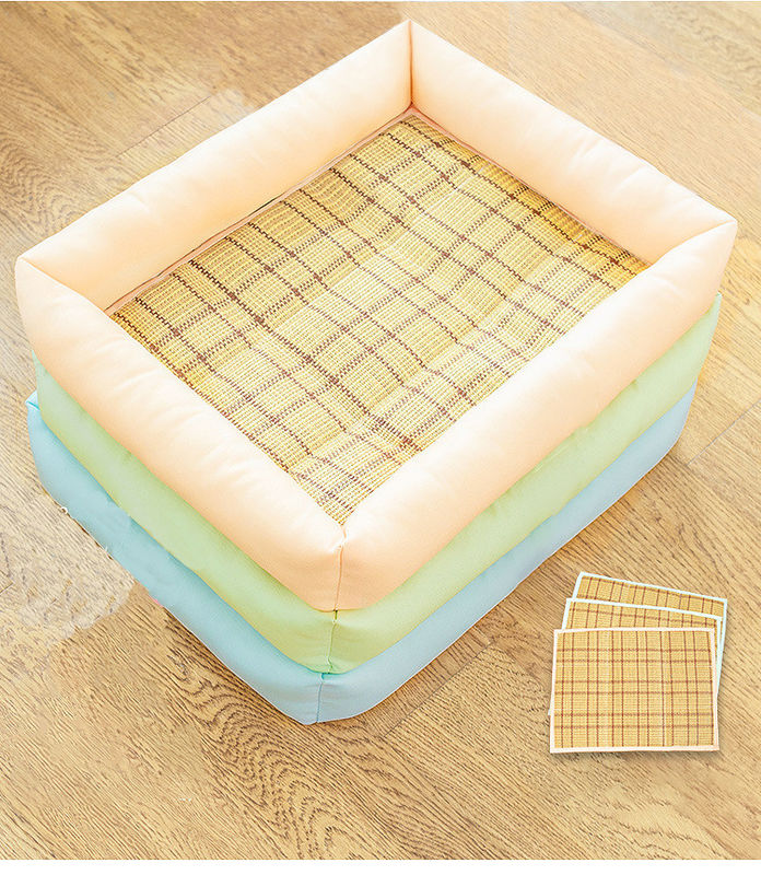 Lit de refroidissement de sommeil de chiot du lit 650g de Straw Bamboo Cozy Summer Dog