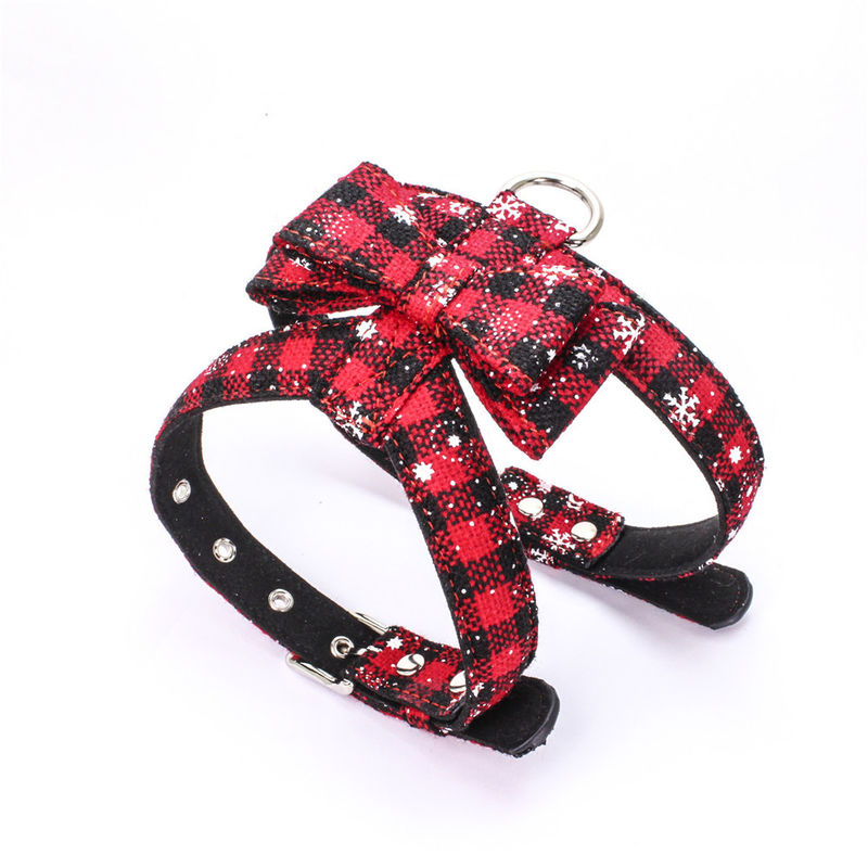 Ensemble populaire de collier de laisse de chien de corde de harnais de noeud papillon de Noël de vente chaude
