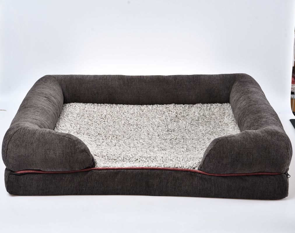 Grand divan orthopédique de luxe de revêtement imperméable de sofa de lit de chien avec la couverture lavable démontable