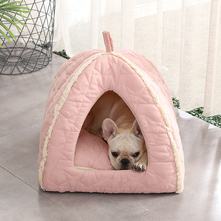 Tente d'animal familier de peluche avec l'igloo inférieur Cat House Kennel de glissement détachable de Mat Dog Bed With Non de tirette