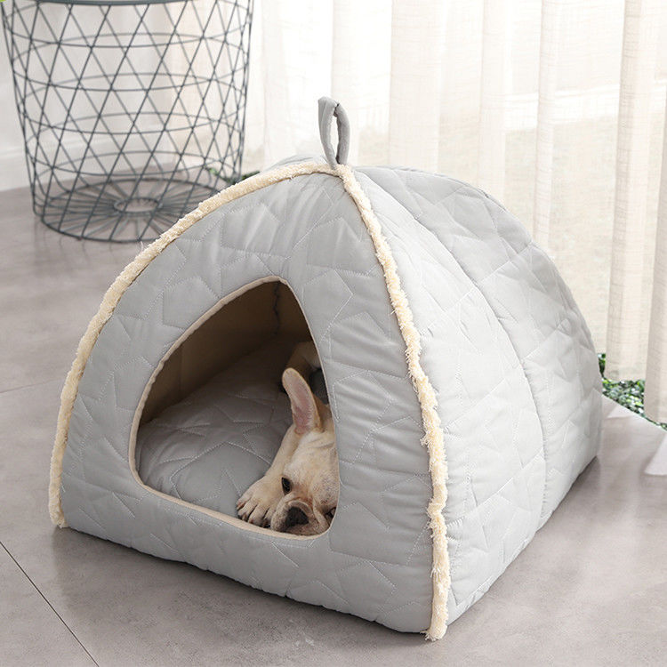 Tente d'animal familier de peluche avec l'igloo inférieur Cat House Kennel de glissement détachable de Mat Dog Bed With Non de tirette