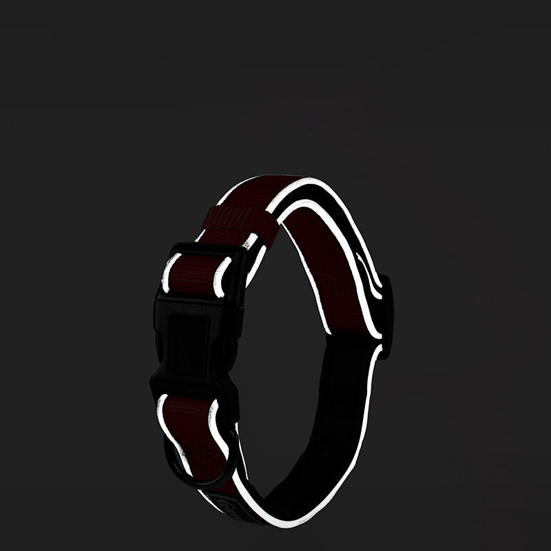 Ensemble fort de collier et de laisse de chien de chien de mousse intérieure en nylon respirable réfléchie de collier