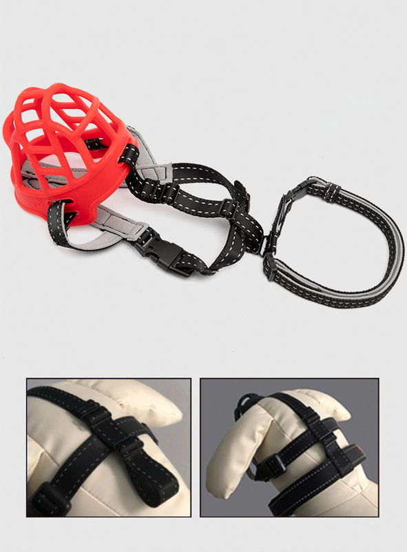 Couverture respirable de bouche de chien de museau de panier de silicone de museau de chien avec des sangles réglables pour jour et nuit Anti-mordre