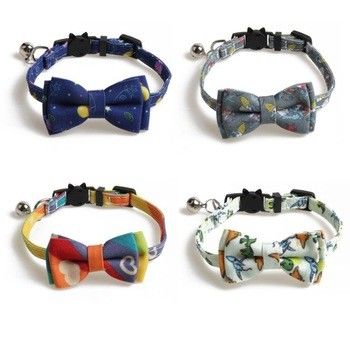 Animal familier réglable Cat Collar Breakaway avec le noeud papillon et la Bell mignons pour Kitty et quelques chiots
