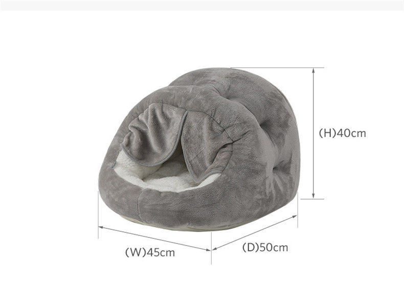 L'animal familier senti de lit de chien enfoncent le chenil partiellement enfermé confortable d'animal familier de rideau de luxe en Cat Cave Plush Yurt Door