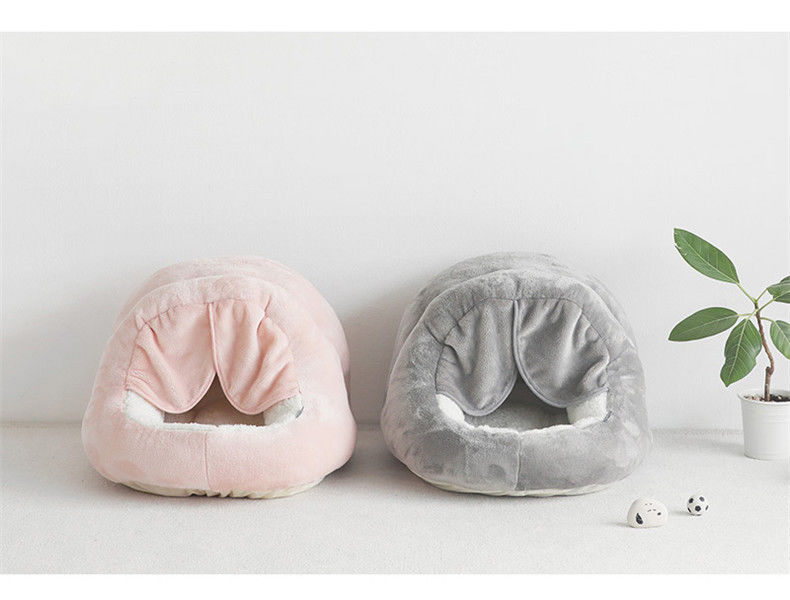 L'animal familier senti de lit de chien enfoncent le chenil partiellement enfermé confortable d'animal familier de rideau de luxe en Cat Cave Plush Yurt Door