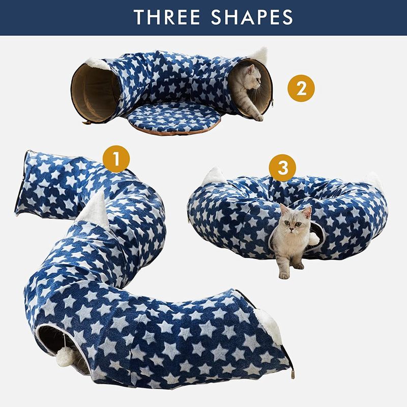 Boule centrale de Cat Tunnel With Bed With Mat Dog Collapsible With Fun d'amusement pour le chiot de chatons d'animal familier