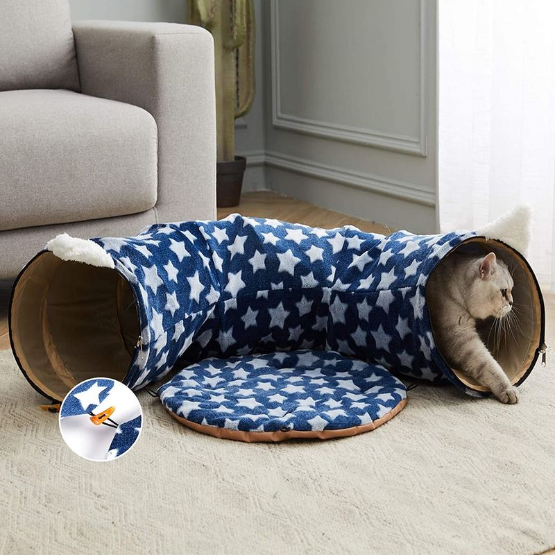 Boule centrale de Cat Tunnel With Bed With Mat Dog Collapsible With Fun d'amusement pour le chiot de chatons d'animal familier