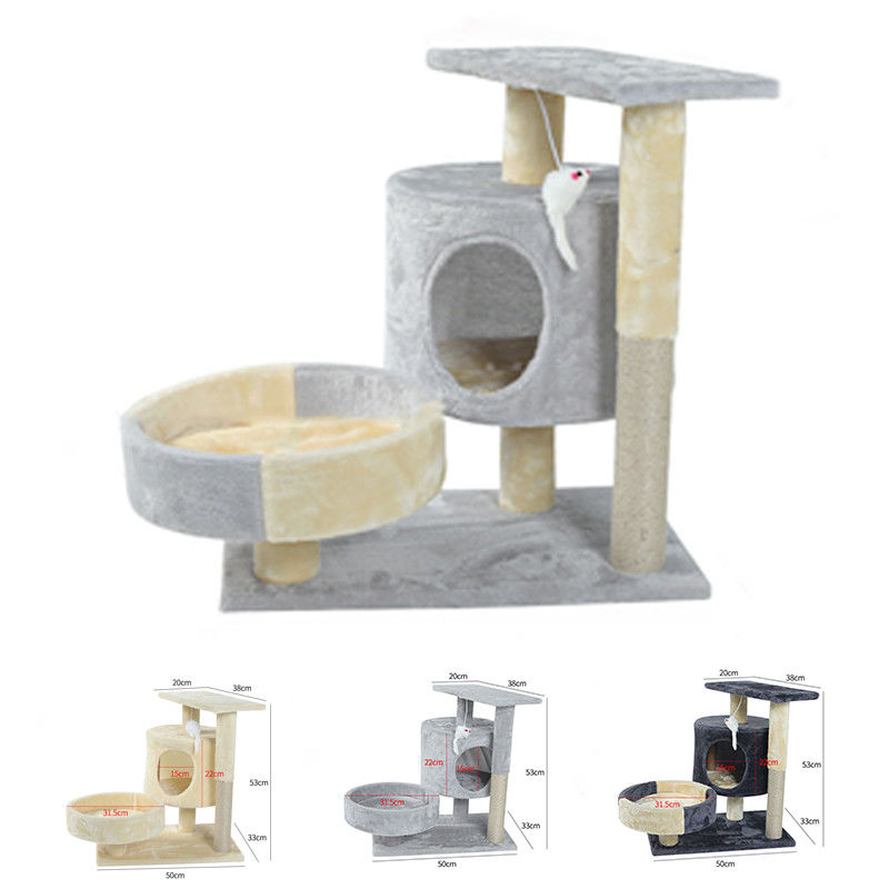 Logement de niveau multi Cat Climber Tower Sisal Large en bois Cat Scratching Post
