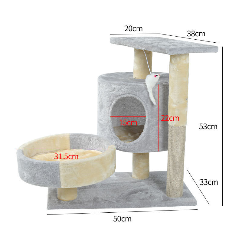 Logement de niveau multi Cat Climber Tower Sisal Large en bois Cat Scratching Post