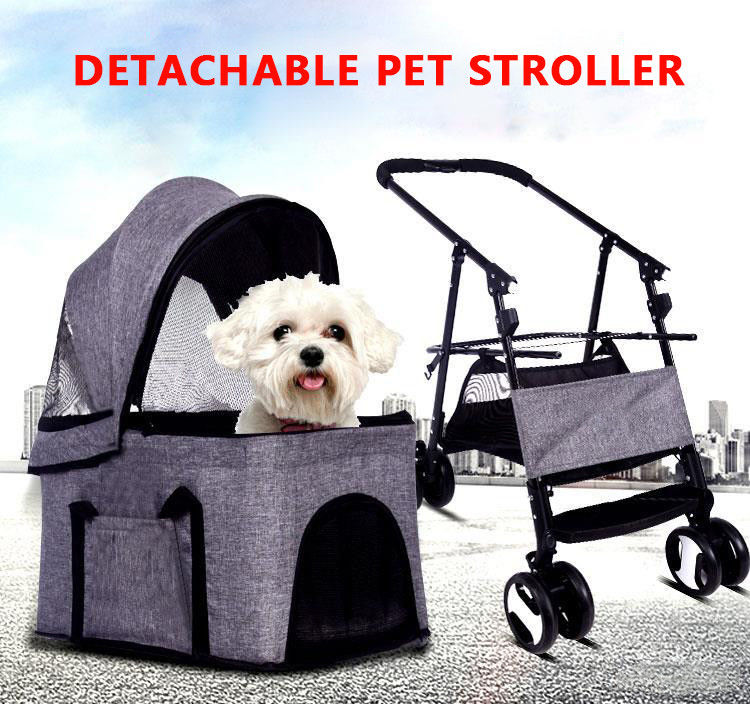 Poussette détachable extérieure se pliante de luxe 600D 36KG de toile de transporteur d'animal familier