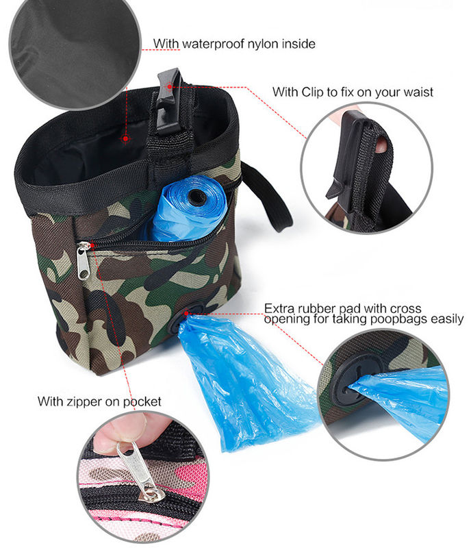 Les casse-croûte extérieurs de chien de formation d'accessoires de taille de sac d'animal familier imperméable de camouflage mettent en sac