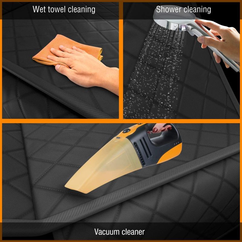 Housse de siège arrière Mat Black Waterproof de chien monté sur véhicule 137*147cm