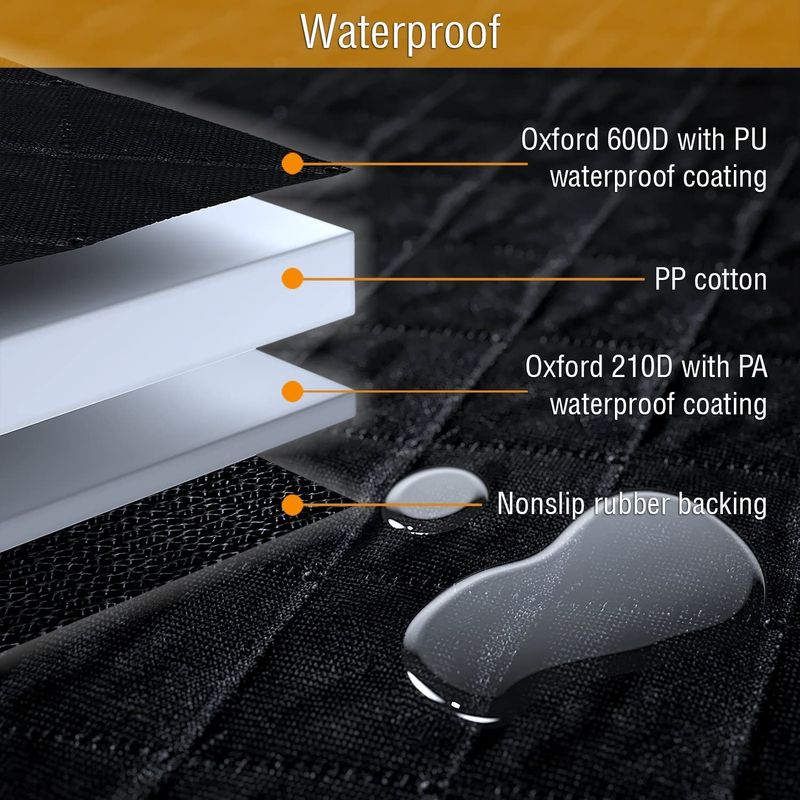 Housse de siège arrière Mat Black Waterproof de chien monté sur véhicule 137*147cm