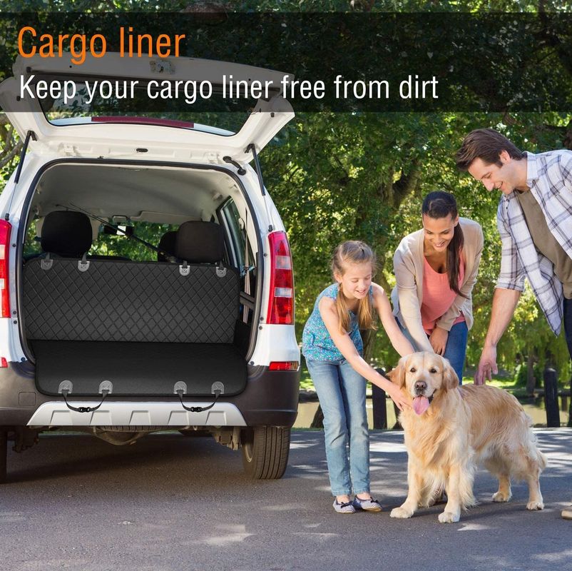 Housse de siège arrière Mat Black Waterproof de chien monté sur véhicule 137*147cm