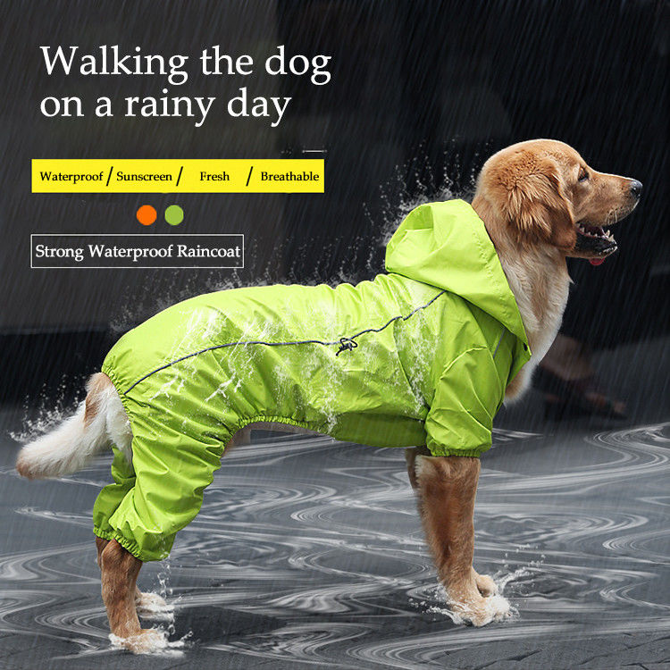 Costume réfléchi respirable chaud de pluie de chien de l'imperméable S-XXL de chien jaune d'hiver