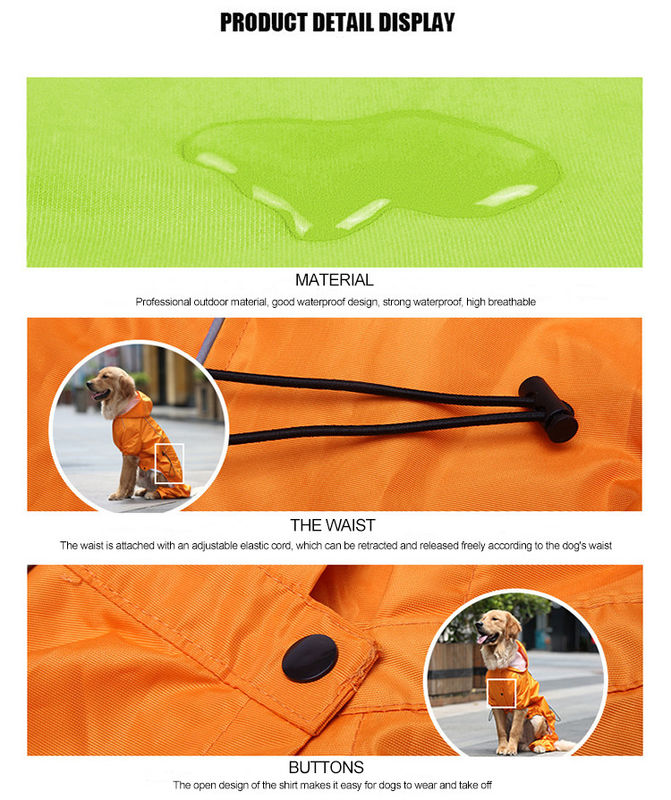 Costume réfléchi respirable chaud de pluie de chien de l'imperméable S-XXL de chien jaune d'hiver