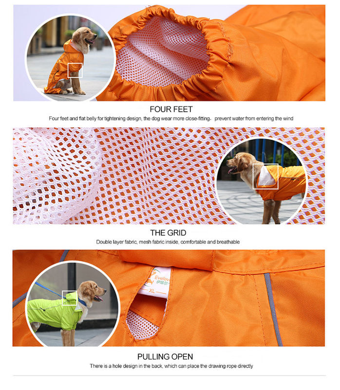 Costume réfléchi respirable chaud de pluie de chien de l'imperméable S-XXL de chien jaune d'hiver