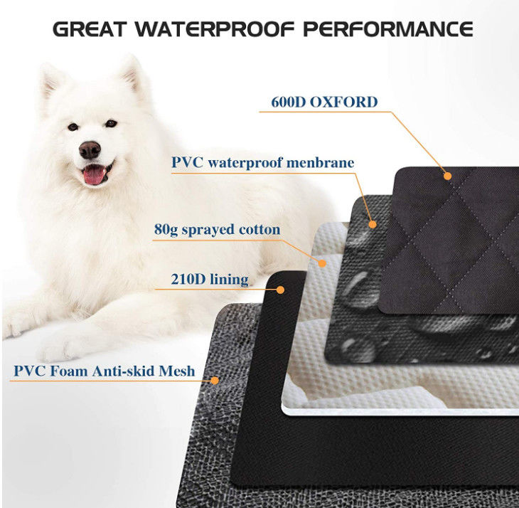 Tapis imperméable durable de Seat de voiture de chien noir de l'hamac 900g de chien de siège arrière de camion
